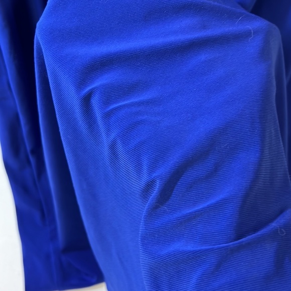 Evan Picone Royal Blue Cowl Neck Sleeveless Drape Waist Dress SZ 16 - Picture 5 of 11